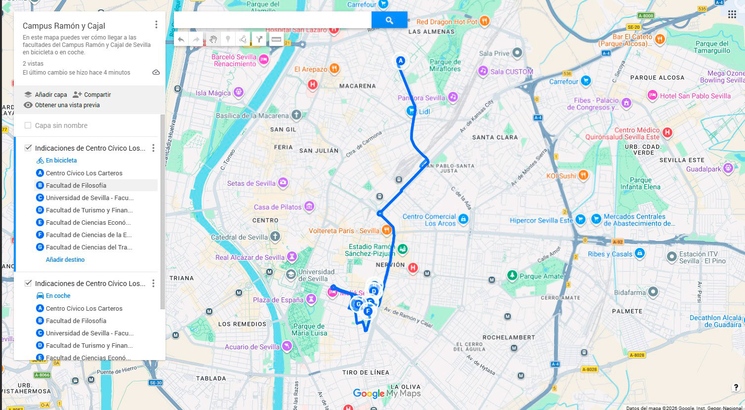 mapa de google my maps para llegar al campus ramón y cajal